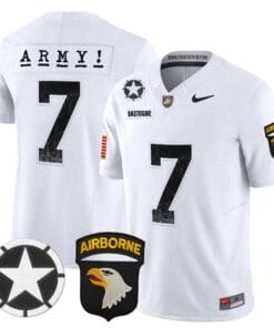 Alternative view of Bastogne Jersey #7 Army Black Knights 2025 Screaming Eagles Stitched