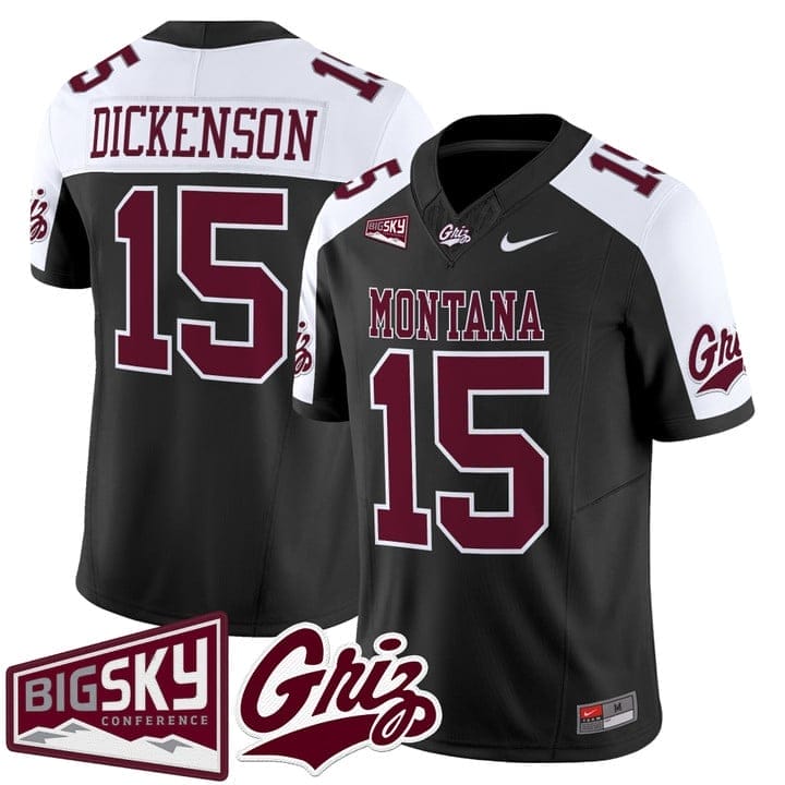 Dave Dickenson Jersey #15 Montana Grizzlies 2025 Vapor Stitched Black Alter - Image 2