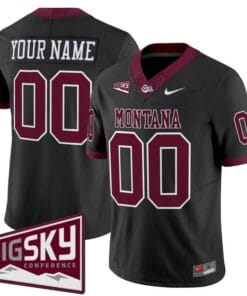 Custom Montana Grizzlies Jersey Name, Number 2025 Vapor Stitched Black Alter