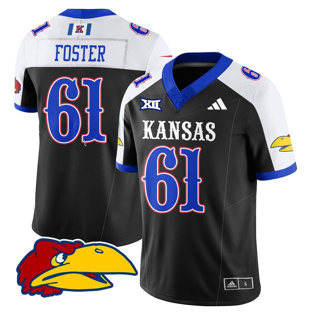 Bryce Foster Jersey #61 Kansas Jayhawks Football 2025 Limited Stitched - Image 3