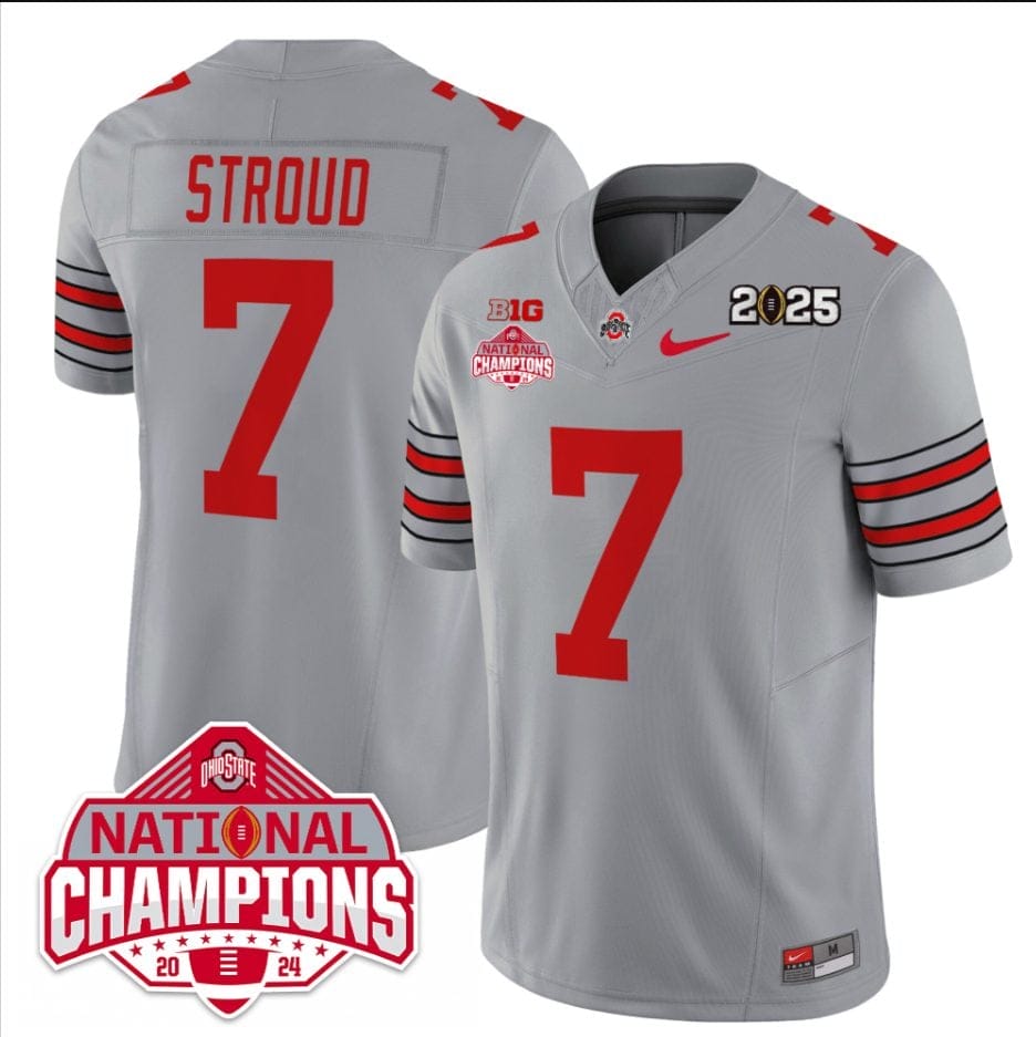 C J Stroud Jersey #7 Ohio State 2025 CFP Patch National Champions - Image 3