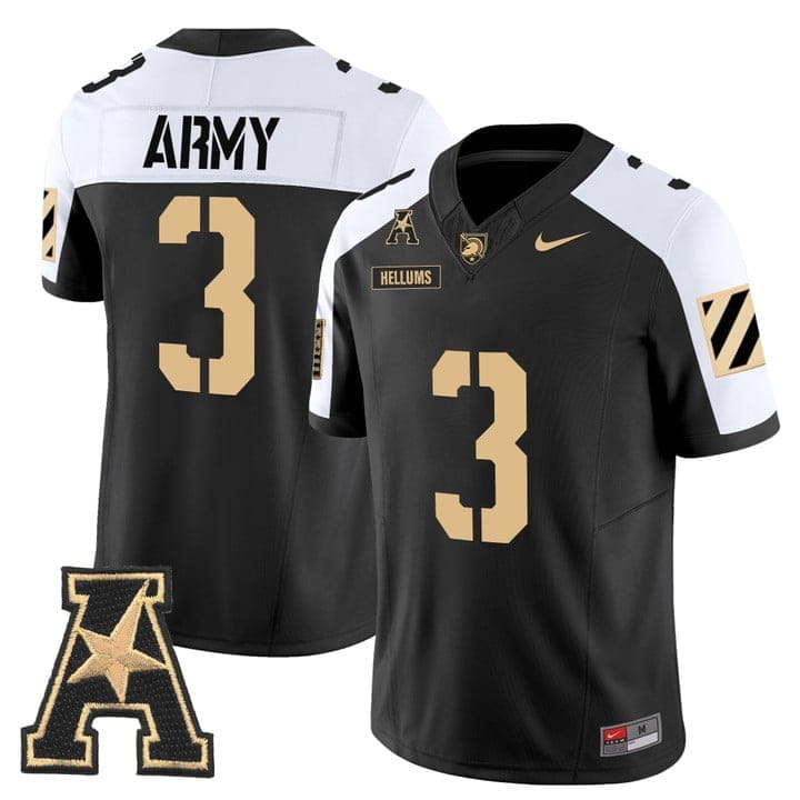 Cale Hellums Jersey #3 Army Black Knights 2025 Vapor Stitched - Image 3