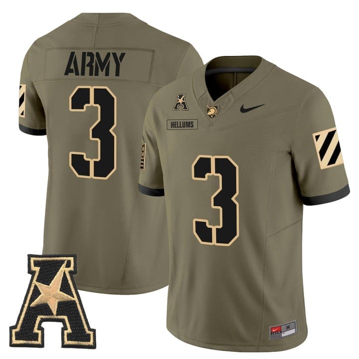 Cale Hellums Jersey #3 Army Black Knights 2025 Vapor Stitched - Image 4
