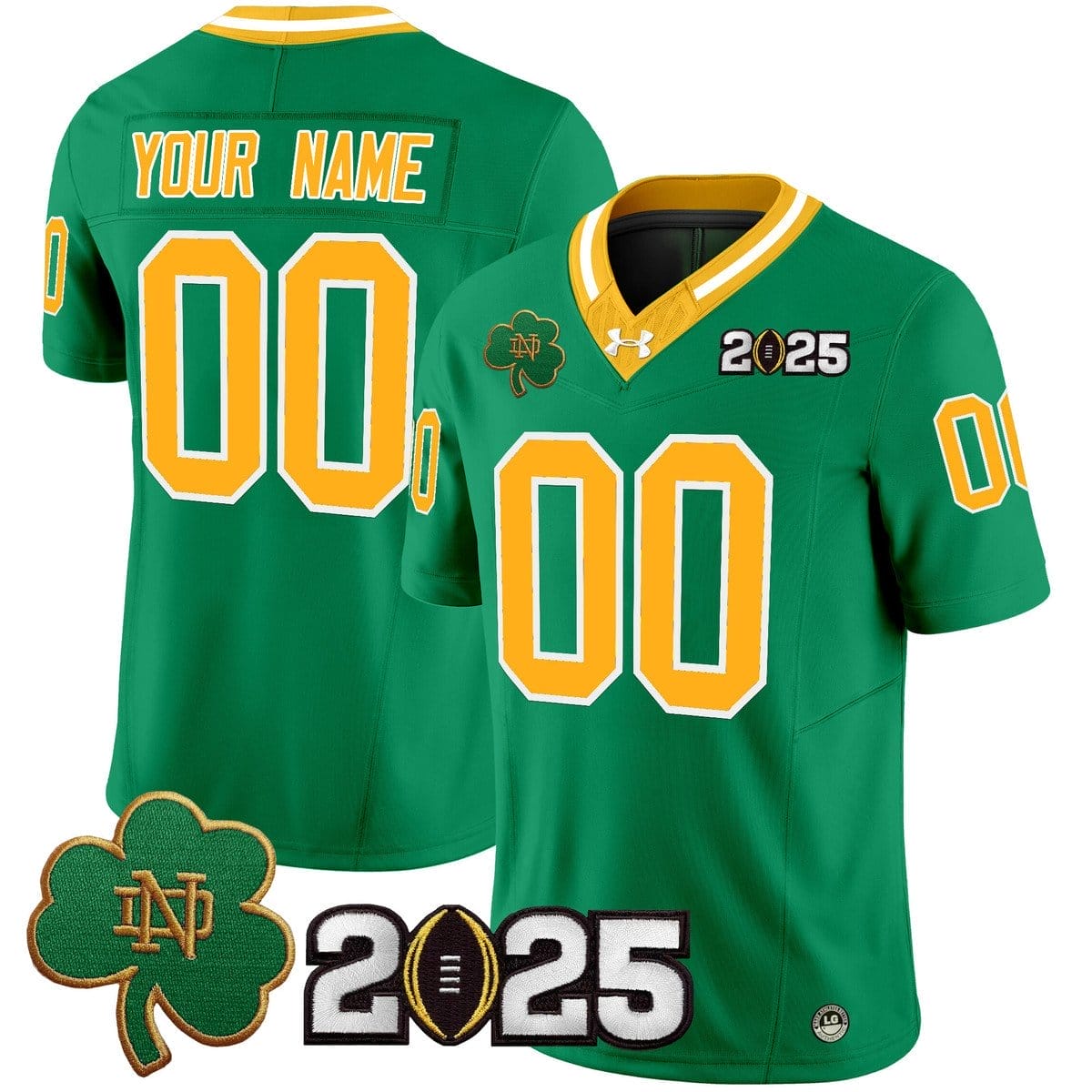Custom Notre Dame Jersey Name, Number 2025 CFP Final Patch V3 Stitched - Image 4