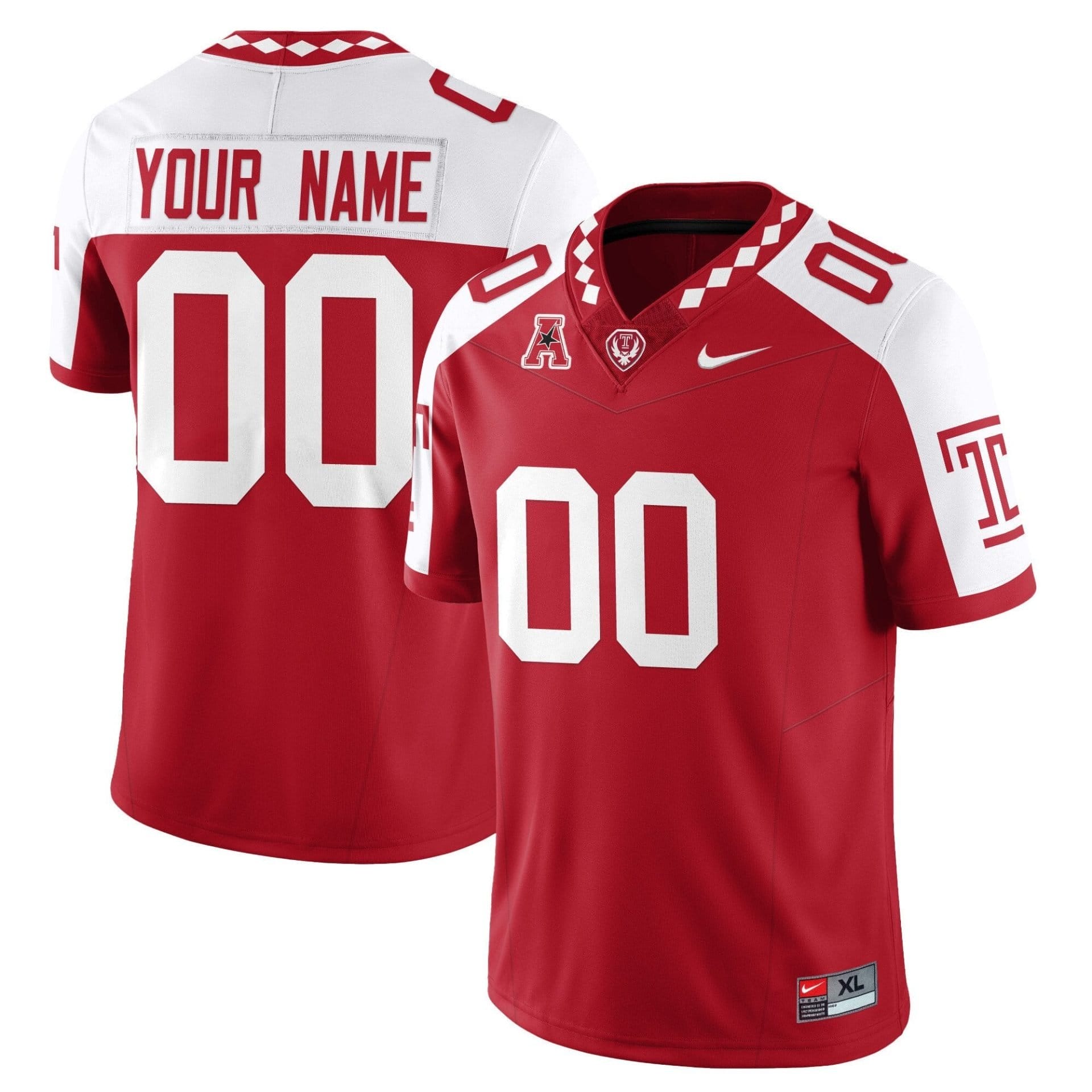 Custom Temple Jersey Name, Number Football 2025 Vapor Limited Stitched - Image 3