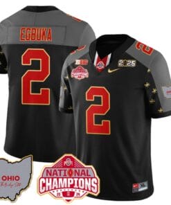 Alternative view of Emeka Egbuka Jersey #2 Ohio State National Champions 2025 Patch