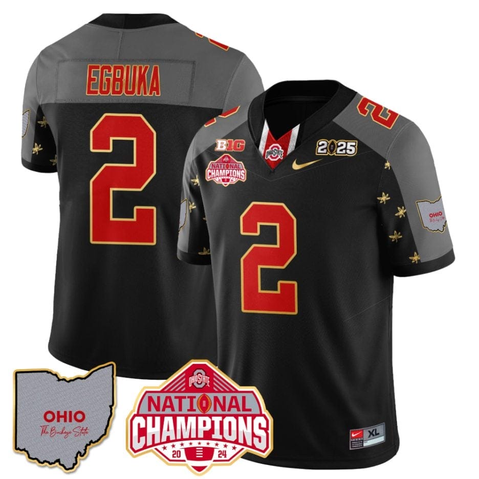 Emeka Egbuka Jersey #2 Ohio State National Champions 2025 Patch - Image 2