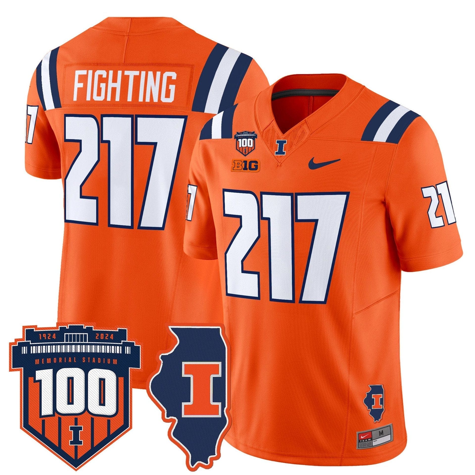 Fighting Jersey #217 Illinois Fighting 100th Memorial Stadium - Image 5