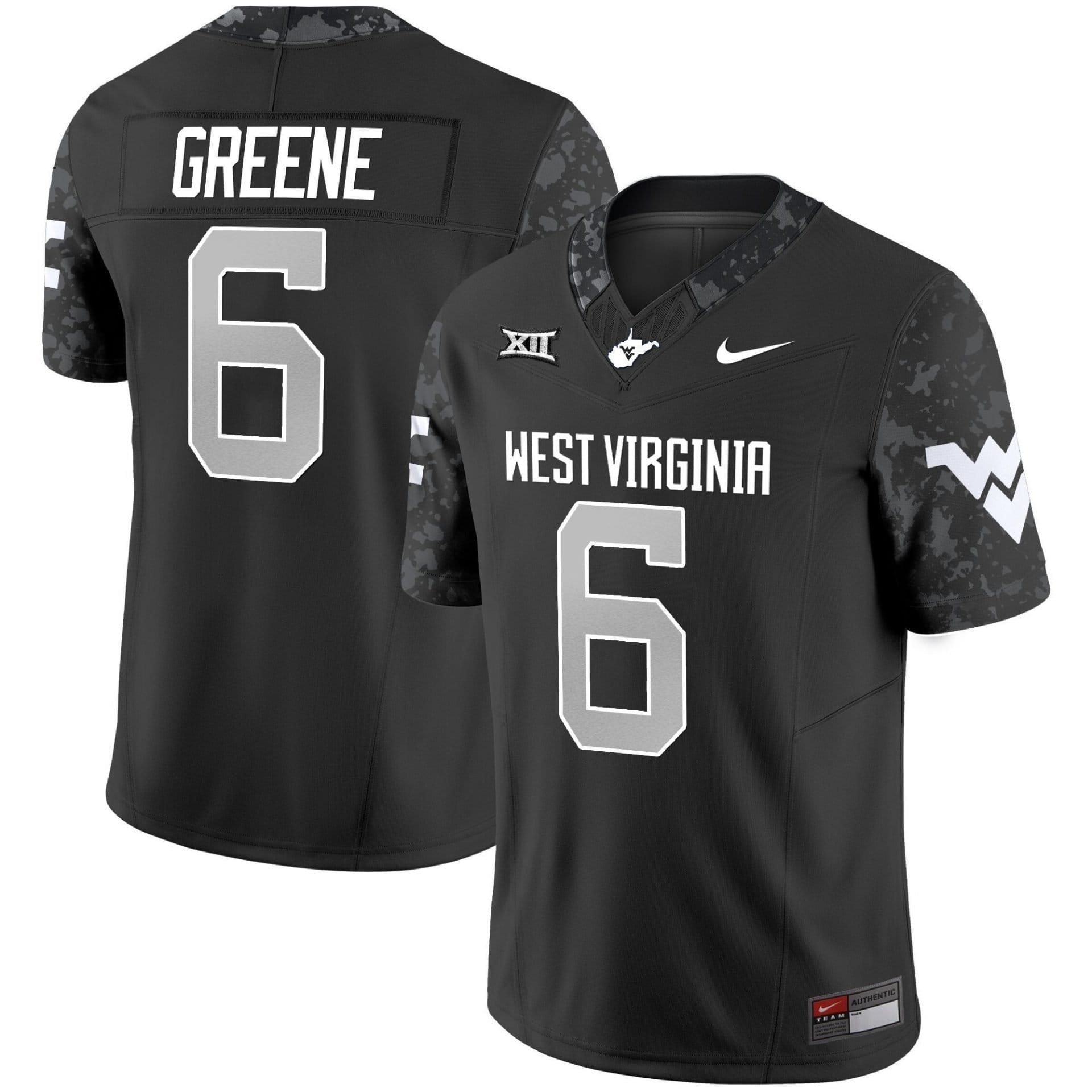Garrett Greene Jersey #6 West Virginia Mountaineers 2025 Stitched