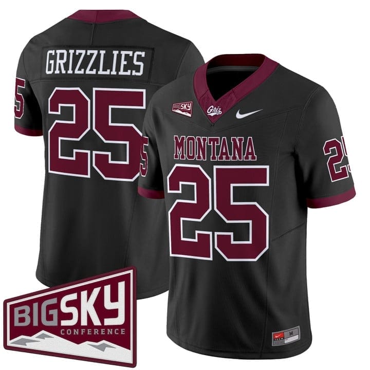 Grizzlies Jersey #25 Montana Grizzlies 2025 Vapor Limited Stitched Black Alter