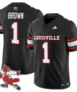 Isaac Brown Jersey #1 Louisville Cardinals 1980s Throwback Stitched