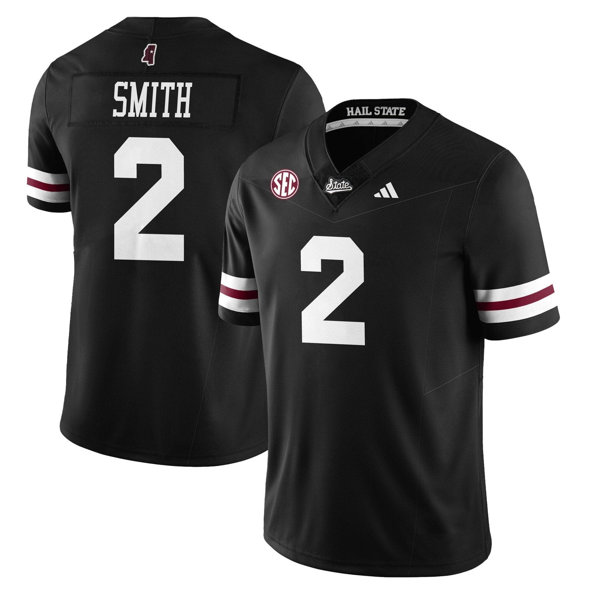 Isaac Smith Jersey #2 Mississippi State Football Darkness 2025 Stitched
