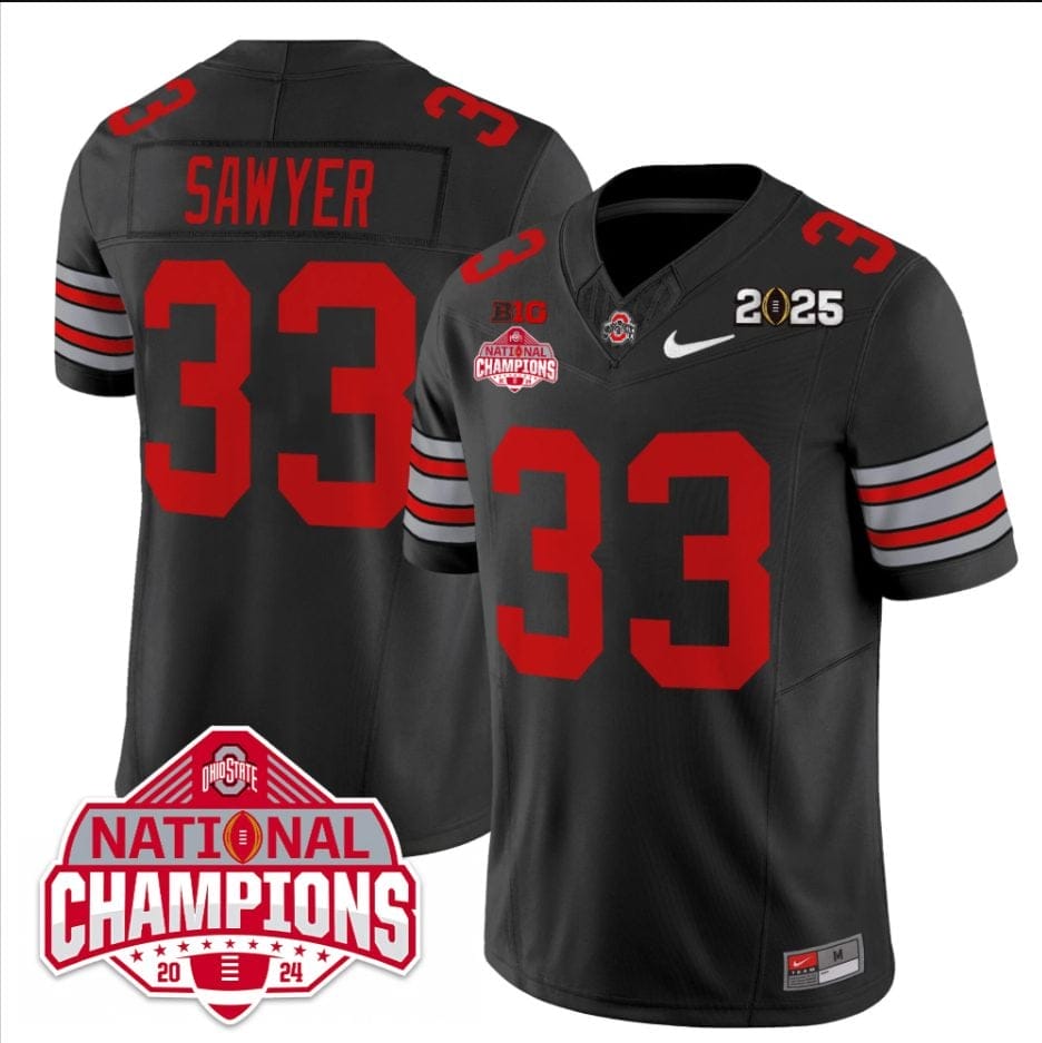 Jack Sawyer Jersey #33 Ohio State 2025 CFP Patch National Champions