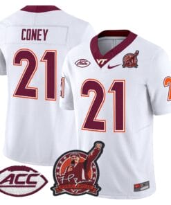 Jeremiah Coney Jersey #21 Virginia Tech Hokies Coach Frank Beamer 2025