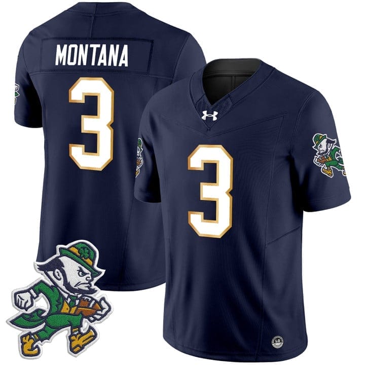 Joe Montana Jersey #3 Notre Dame 2025 Gridiron Leprechaun Edition - Image 4