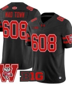 Mad Town Jersey #608 Wisconsin Badgers Throwback Stitched