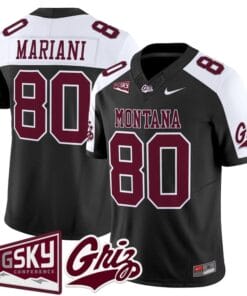 Alternative view of Marc Mariani Jersey #80 Montana Grizzlies 2025 Vapor Stitched Black Alter