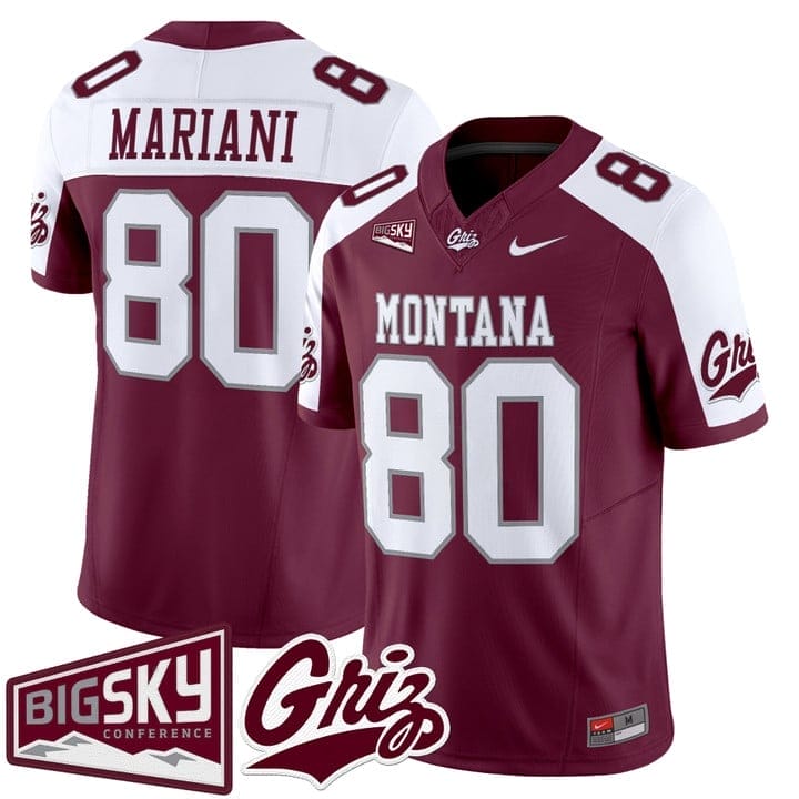 Marc Mariani Jersey #80 Montana Grizzlies 2025 Vapor Stitched Black Alter - Image 3