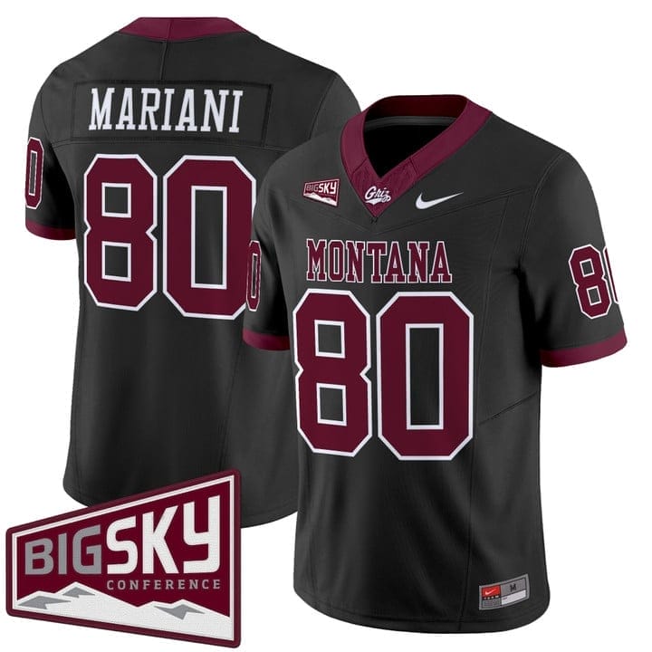 Marc Mariani Jersey #80 Montana Grizzlies 2025 Vapor Stitched Black Alter