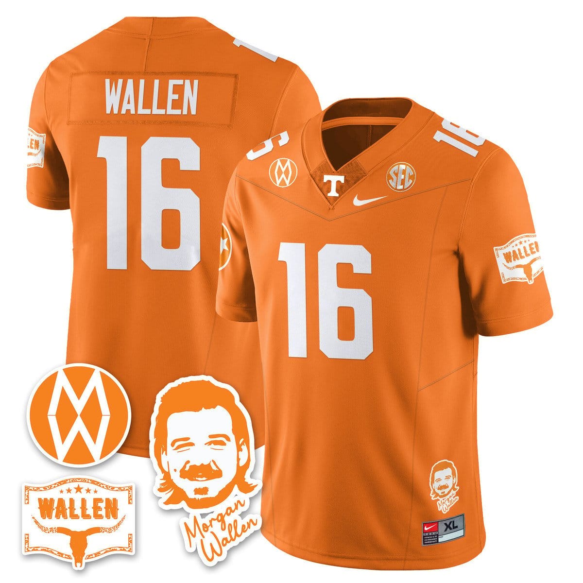 Morgan Wallen Jersey #16 Tennessee Vols 2025 Football Stitched - Image 5