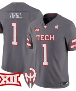 Alternative view of Reggie Virgil Jersey #1 Texas Tech Red Raiders Too Cold Vapor Stitched