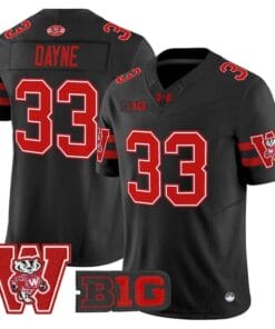 Ron Dayne Jersey #33 Wisconsin Badgers Throwback Stitched