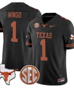 Ryan Wingo Jersey #1 Texas Longhorns 2025 State Map SEC Patch