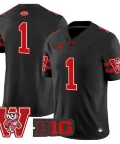 Team Jersey #1 Wisconsin Badgers Throwback Stitched