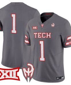 Alternative view of Team Jersey #1 Texas Tech Red Raiders Too Cold Vapor Limited Stitched