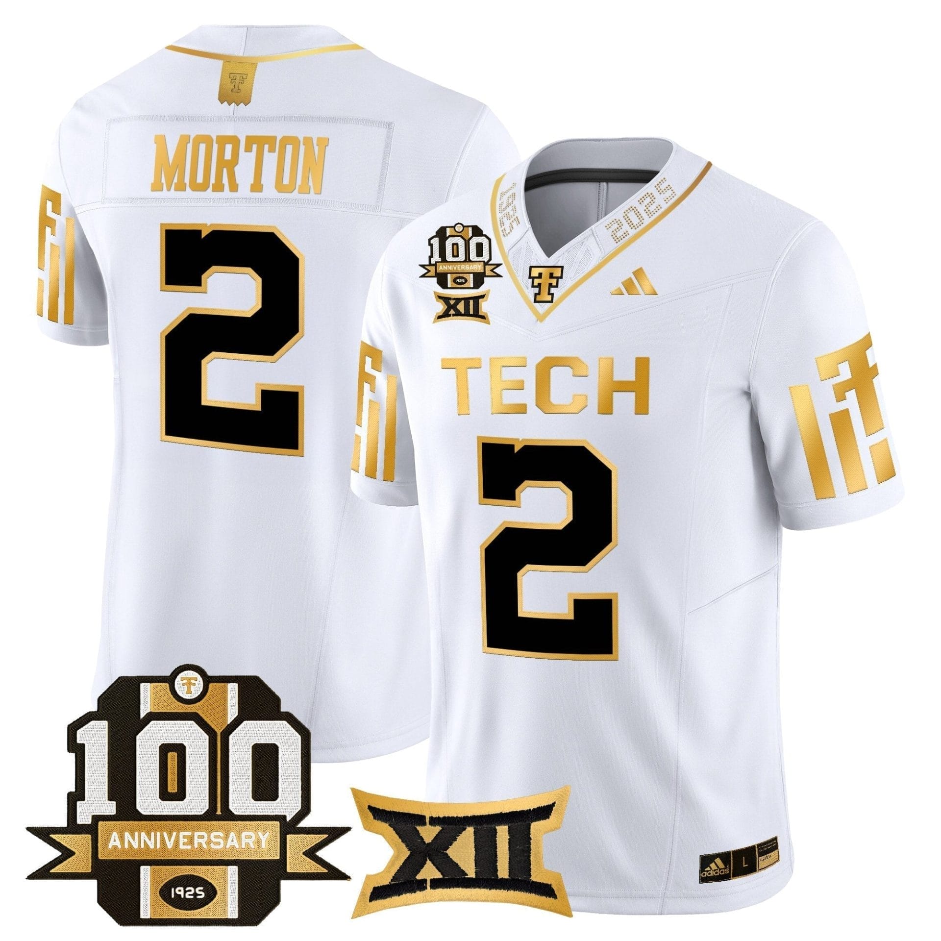 Texas Tech Red Raiders 2025 Gold Vapor Limited Jersey - 100th Anniversary Patch - All Stitched - Image 16