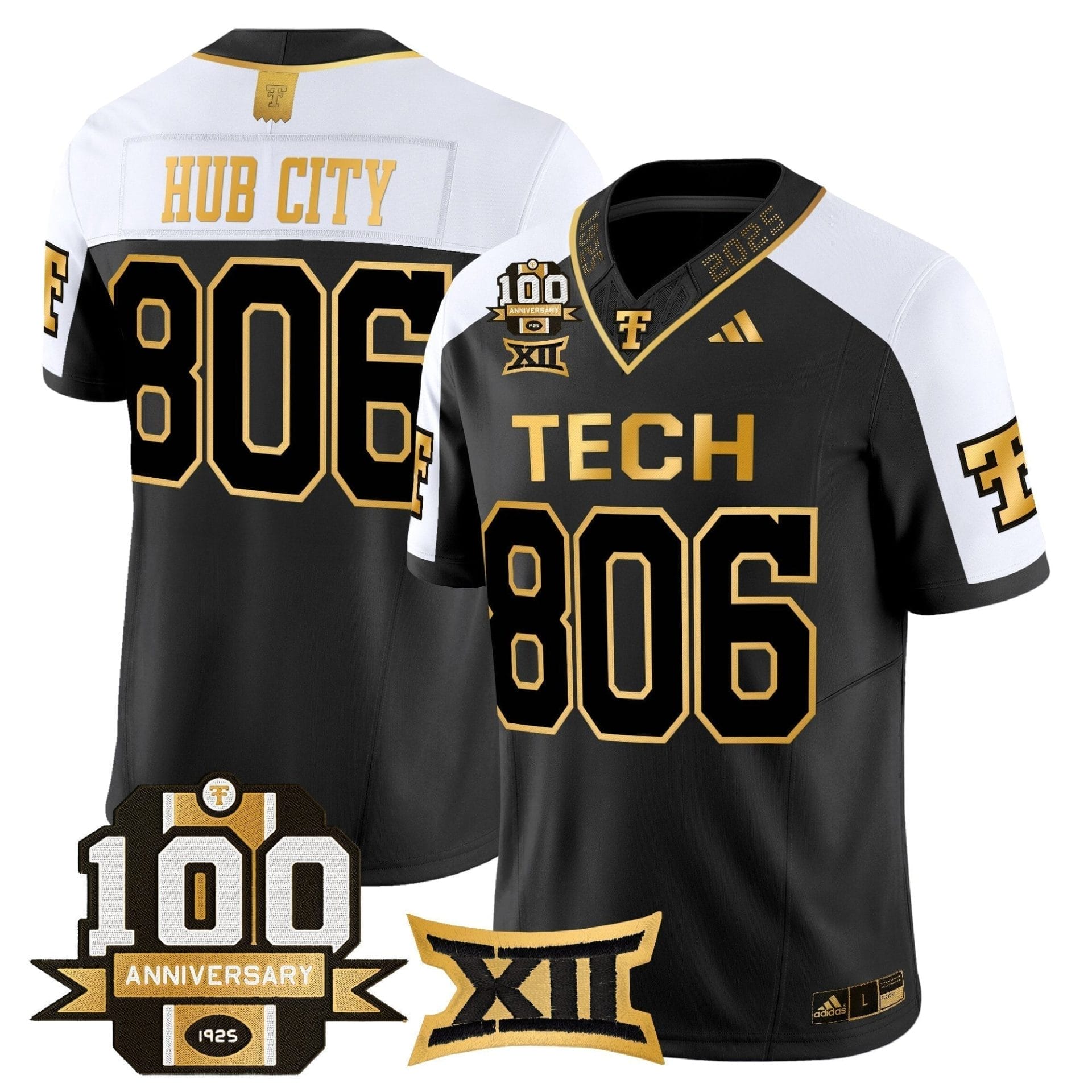 Texas Tech Red Raiders 2025 Gold Vapor Limited Jersey - 100th Anniversary Patch - All Stitched - Image 33