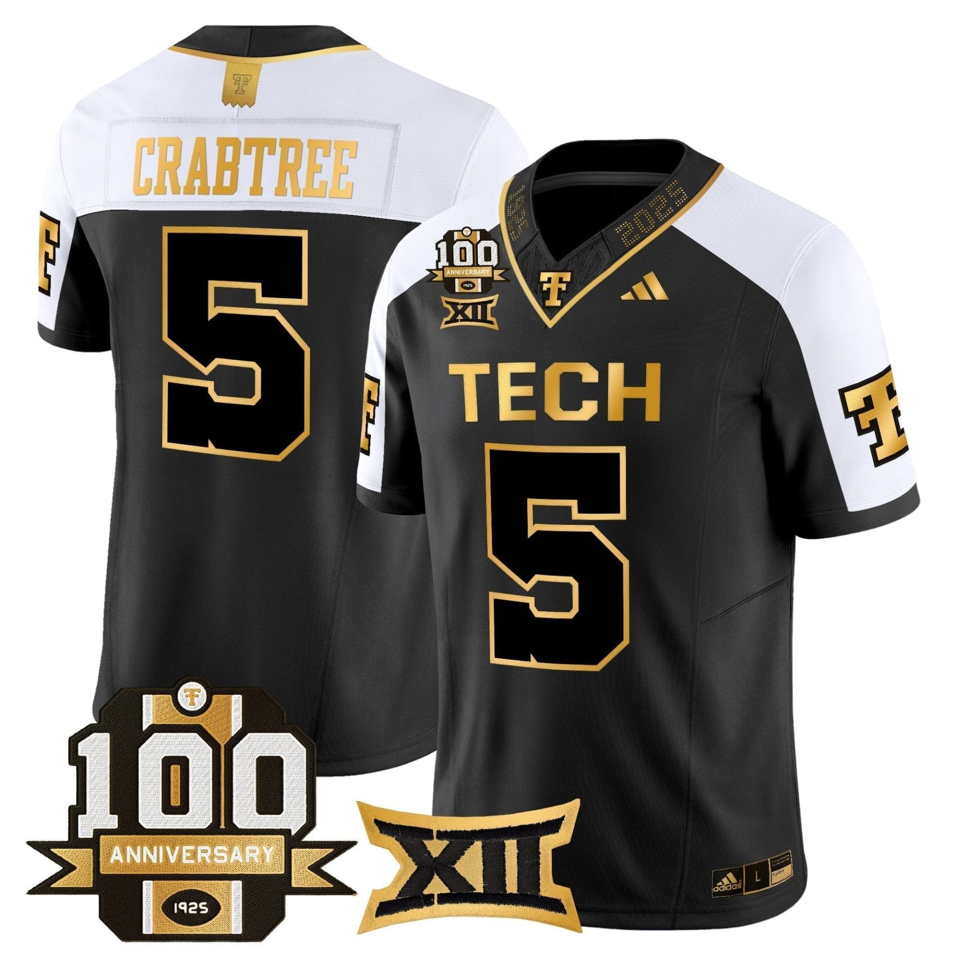 Texas Tech Red Raiders 2025 Gold Vapor Limited Jersey - 100th Anniversary Patch - All Stitched - Image 36