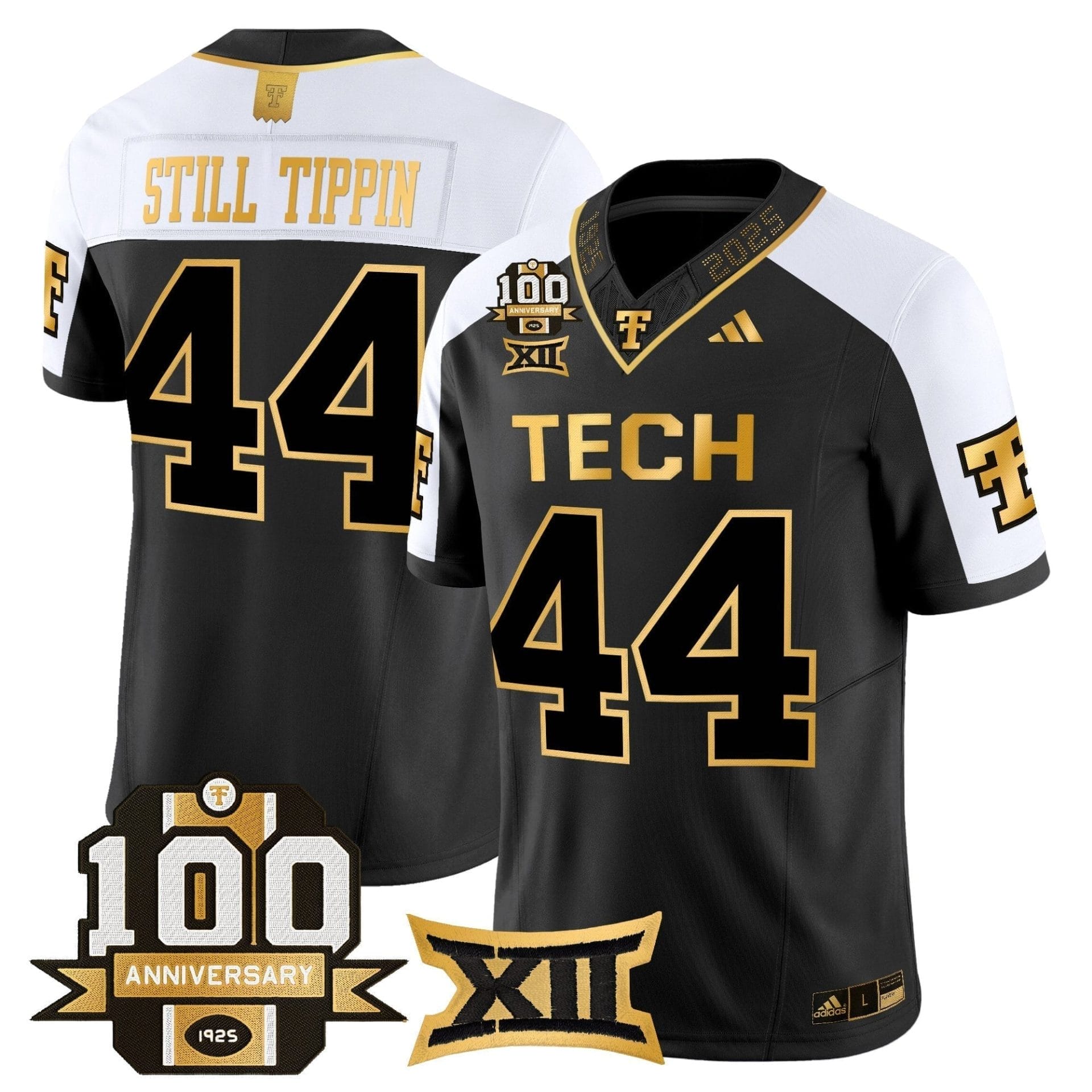 Texas Tech Red Raiders 2025 Gold Vapor Limited Jersey - 100th Anniversary Patch - All Stitched - Image 2