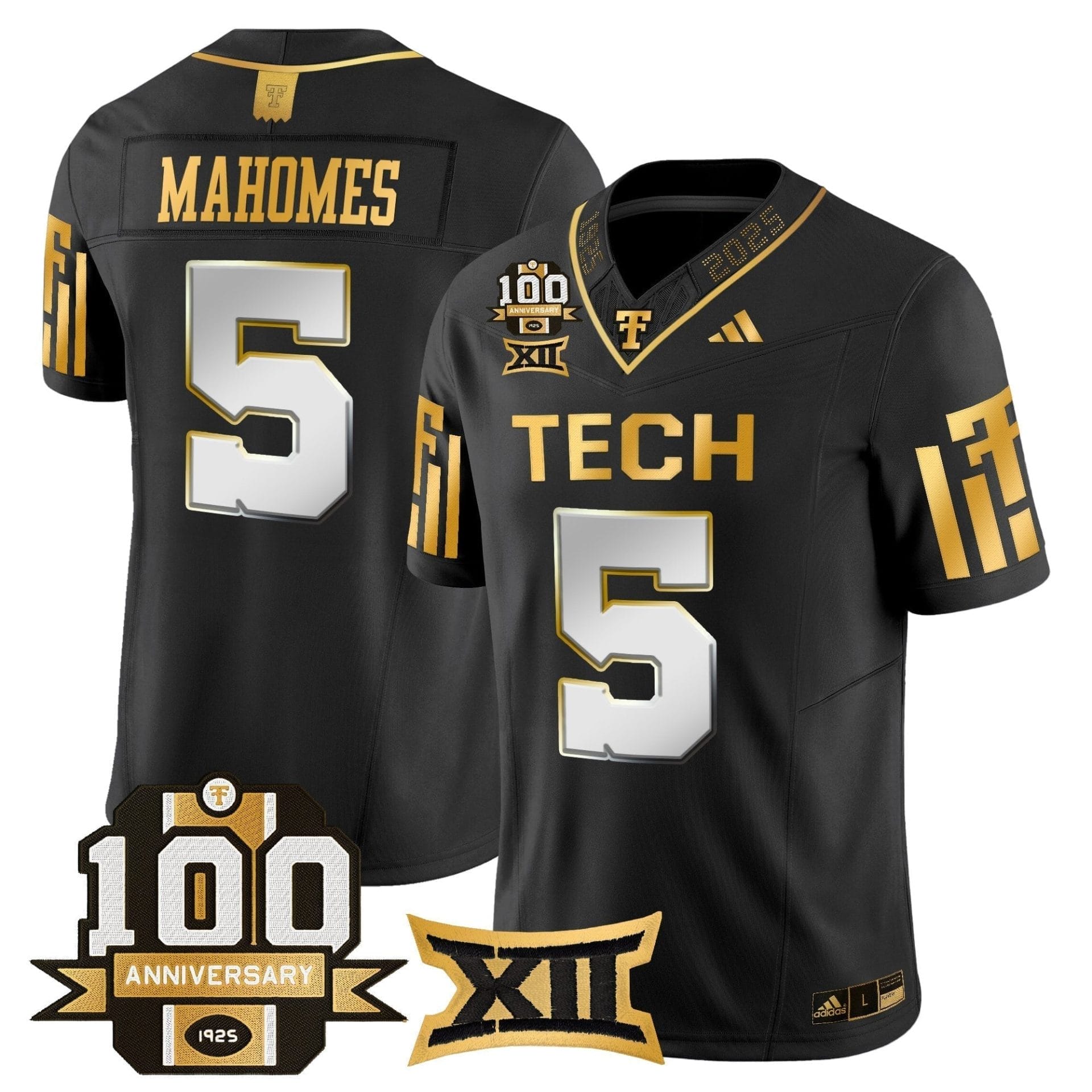 Texas Tech Red Raiders 2025 Gold Vapor Limited Jersey - 100th Anniversary Patch - All Stitched - Image 6