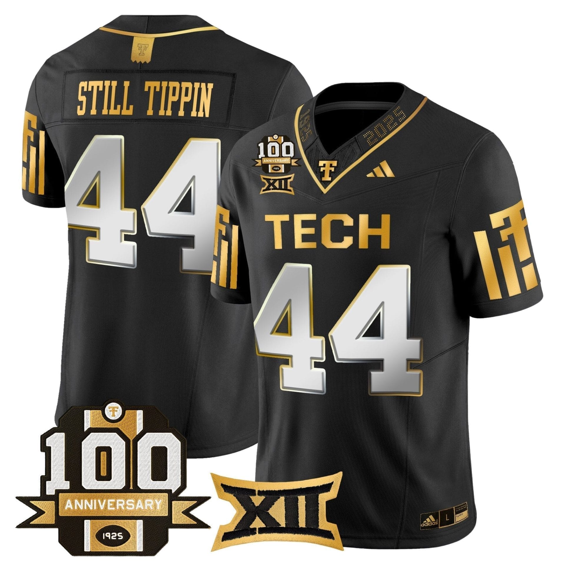Texas Tech Red Raiders 2025 Gold Vapor Limited Jersey - 100th Anniversary Patch - All Stitched - Image 14