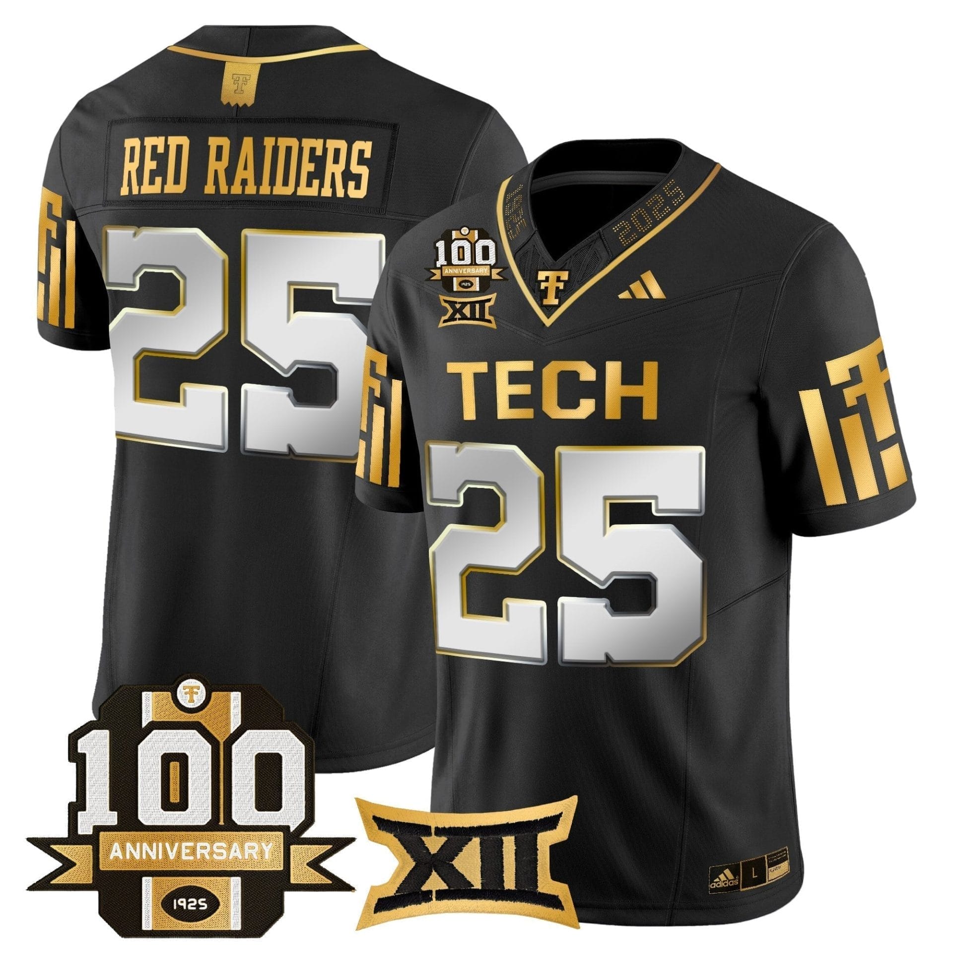 Texas Tech Red Raiders 2025 Gold Vapor Limited Jersey - 100th Anniversary Patch - All Stitched - Image 15