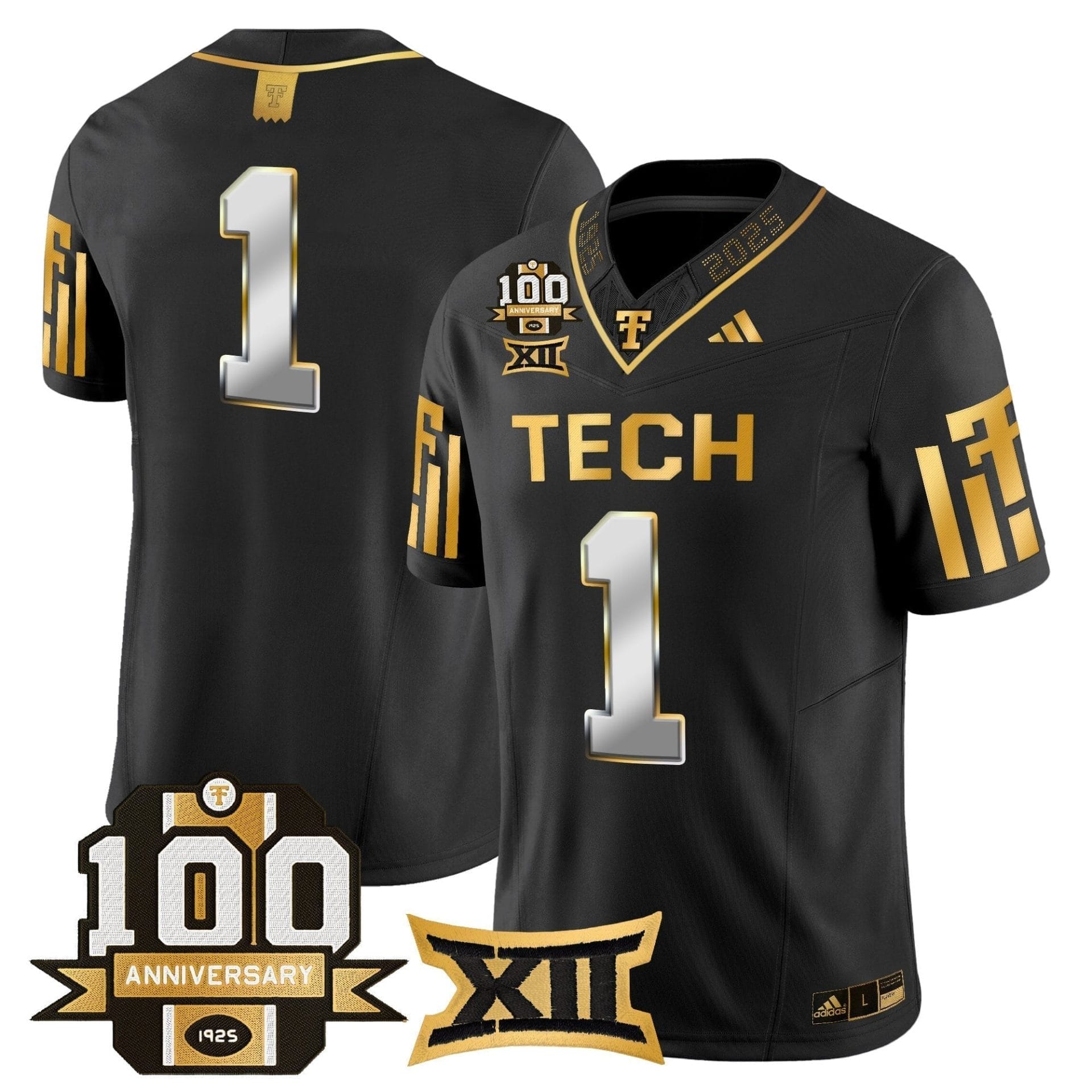 Texas Tech Red Raiders 2025 Gold Vapor Limited Jersey - 100th Anniversary Patch - All Stitched - Image 17