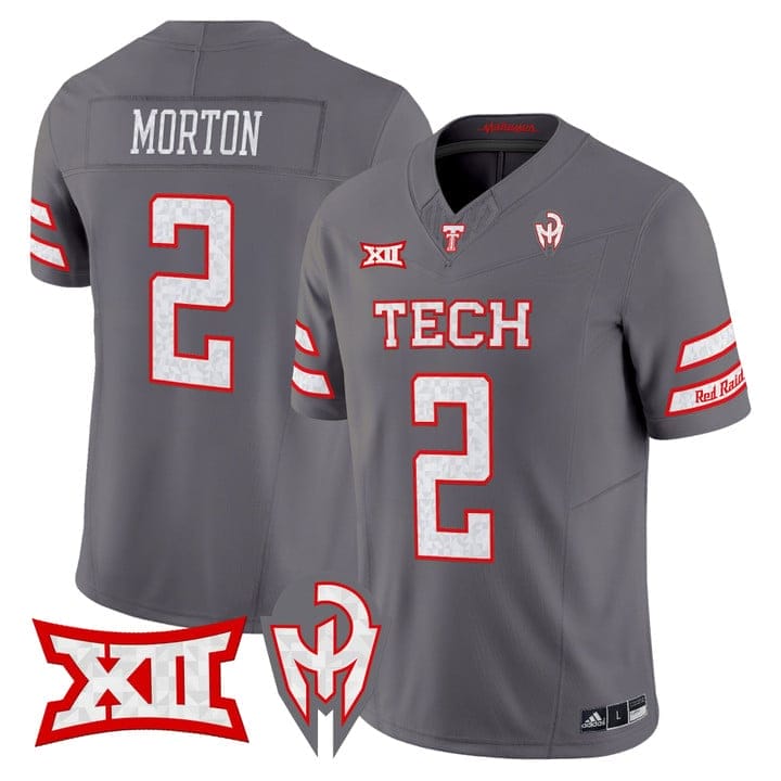 Behren Morton Jersey #2 Texas Tech Red Raiders Too Cold Vapor Stitched - Image 2
