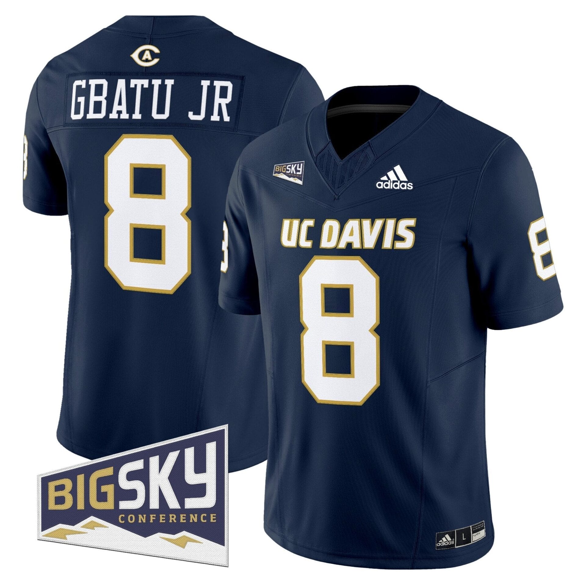 Men's UC Davis Aggies 2025 'Lake Tahoe Patch' Vapor Limited Jersey - All Stitched - Image 7