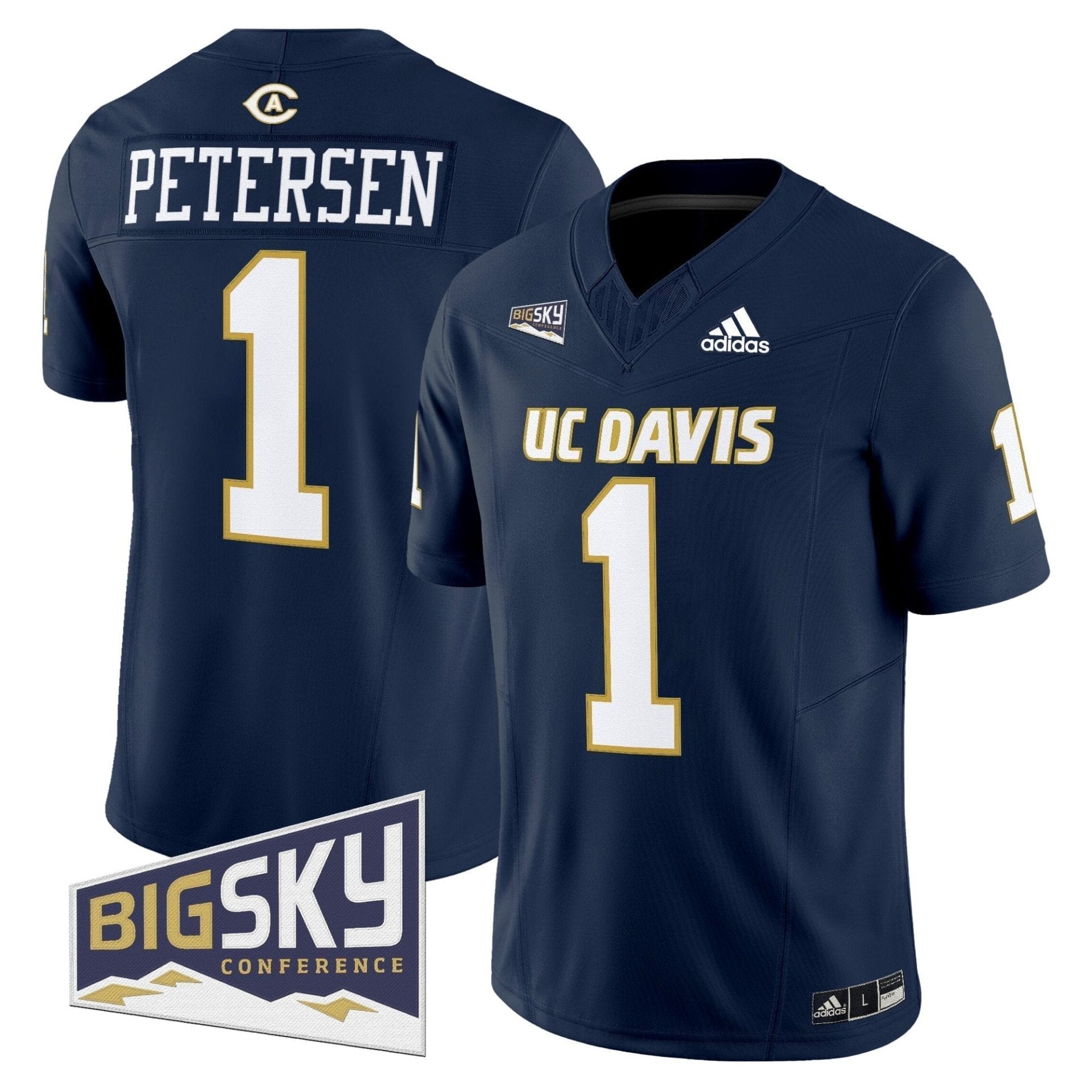 Men's UC Davis Aggies 2025 'Lake Tahoe Patch' Vapor Limited Jersey - All Stitched - Image 2