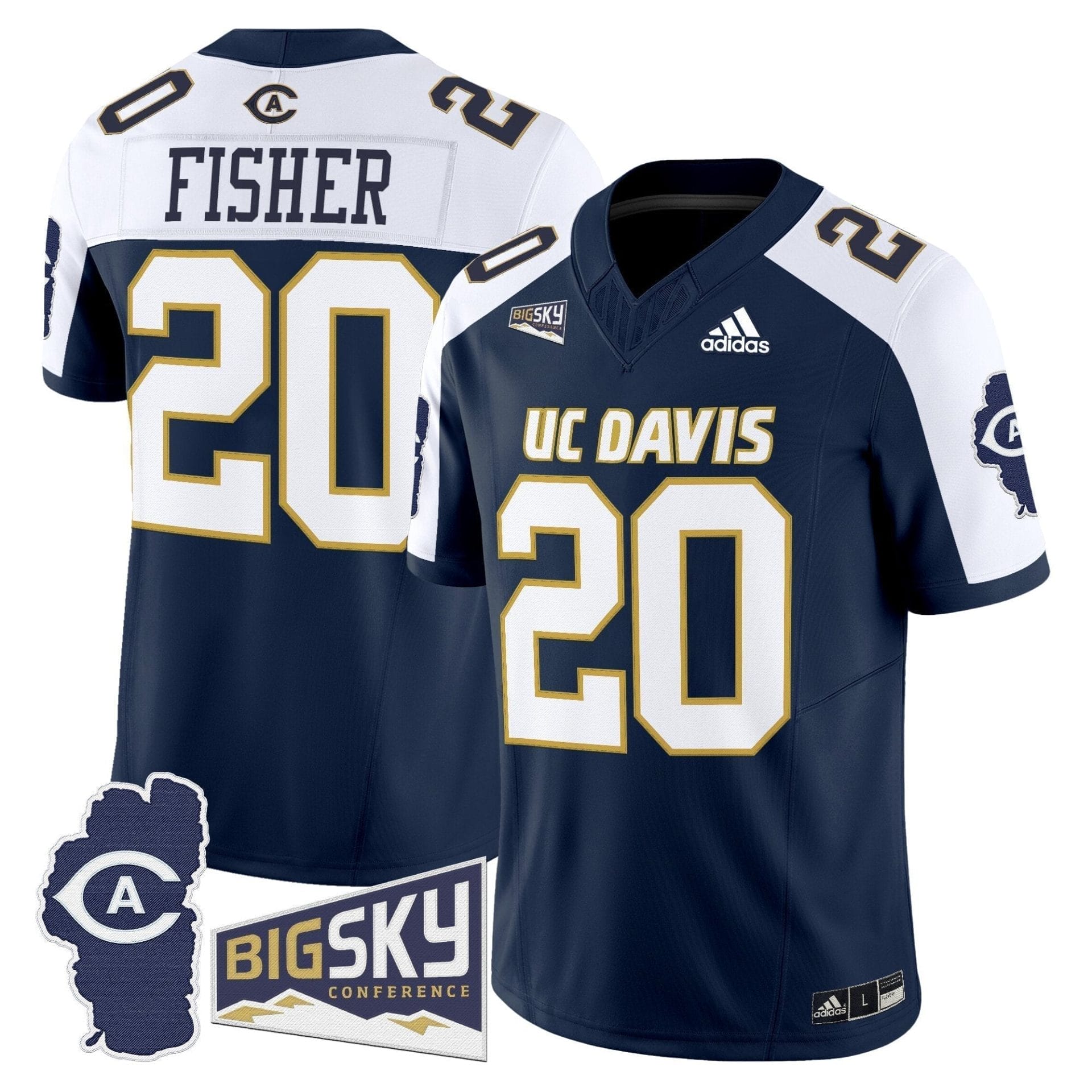 Men's UC Davis Aggies 2025 'Lake Tahoe Patch' Vapor Limited Jersey - All Stitched - Image 20