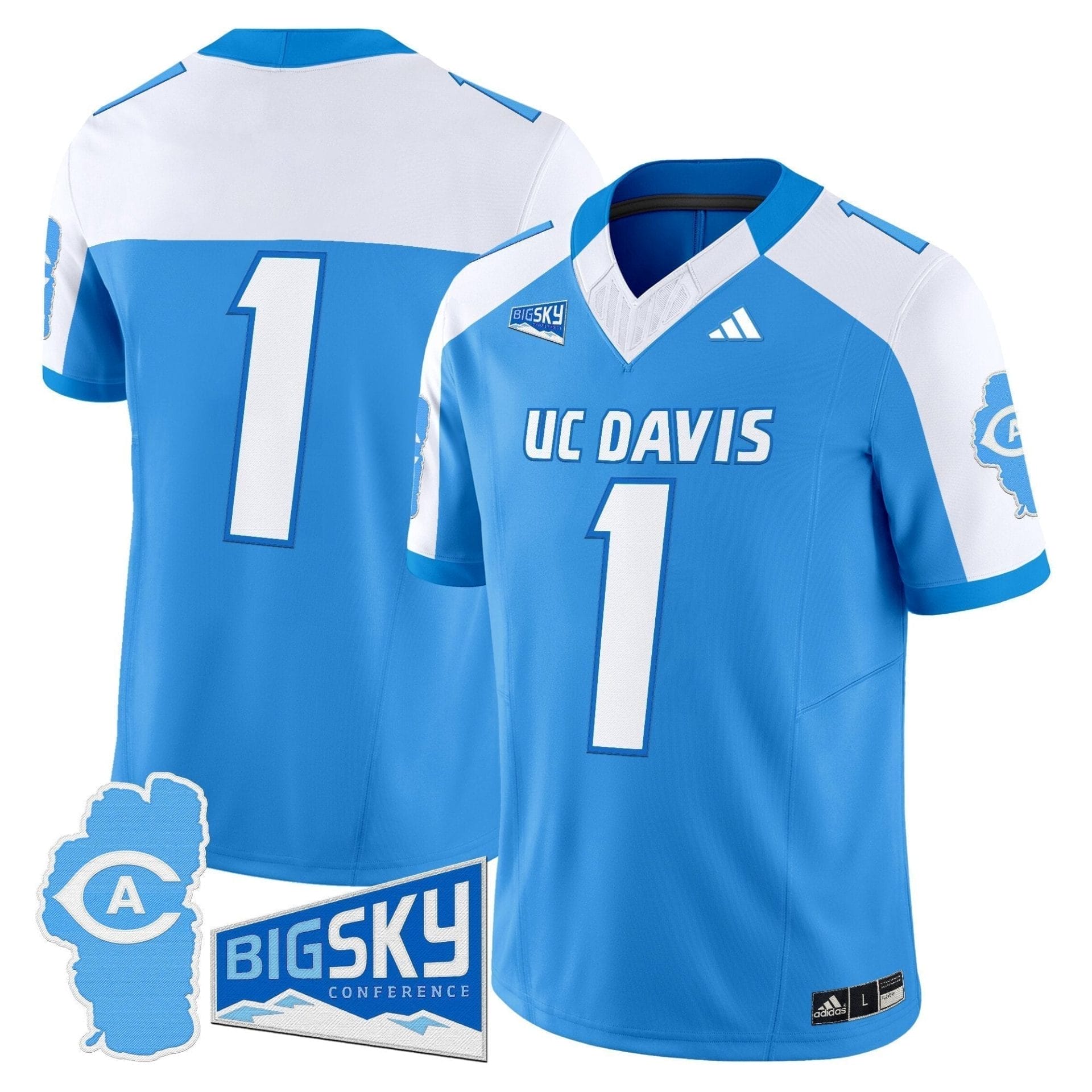 Men's UC Davis Aggies 2025 'Lake Tahoe Patch' Vapor Limited Jersey - All Stitched - Image 17