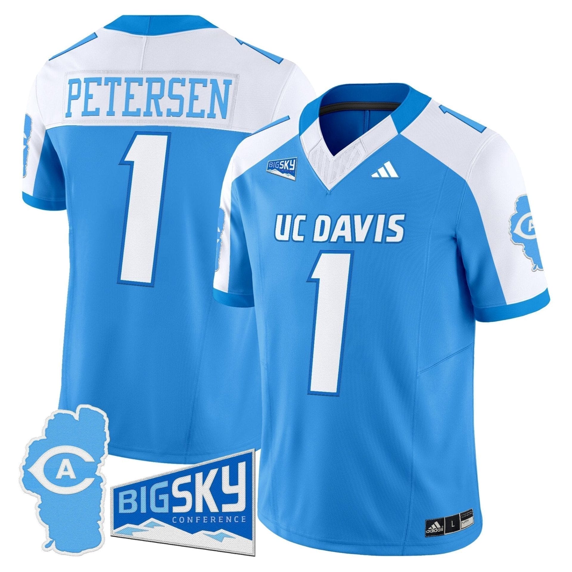 Men's UC Davis Aggies 2025 'Lake Tahoe Patch' Vapor Limited Jersey - All Stitched - Image 14
