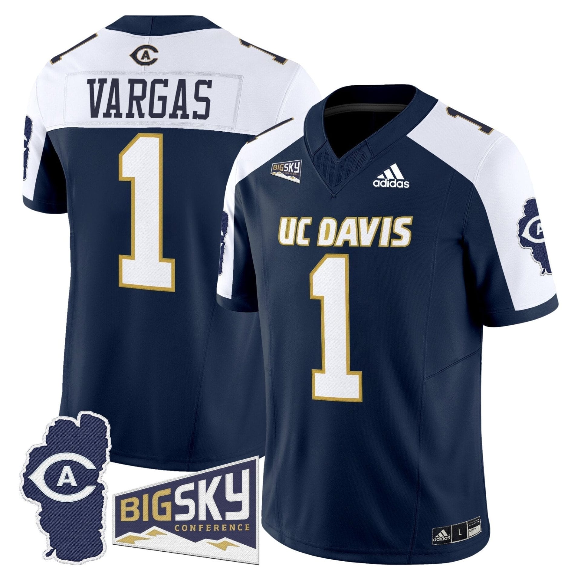 Men's UC Davis Aggies 2025 'Lake Tahoe Patch' Vapor Limited Jersey - All Stitched - Image 24