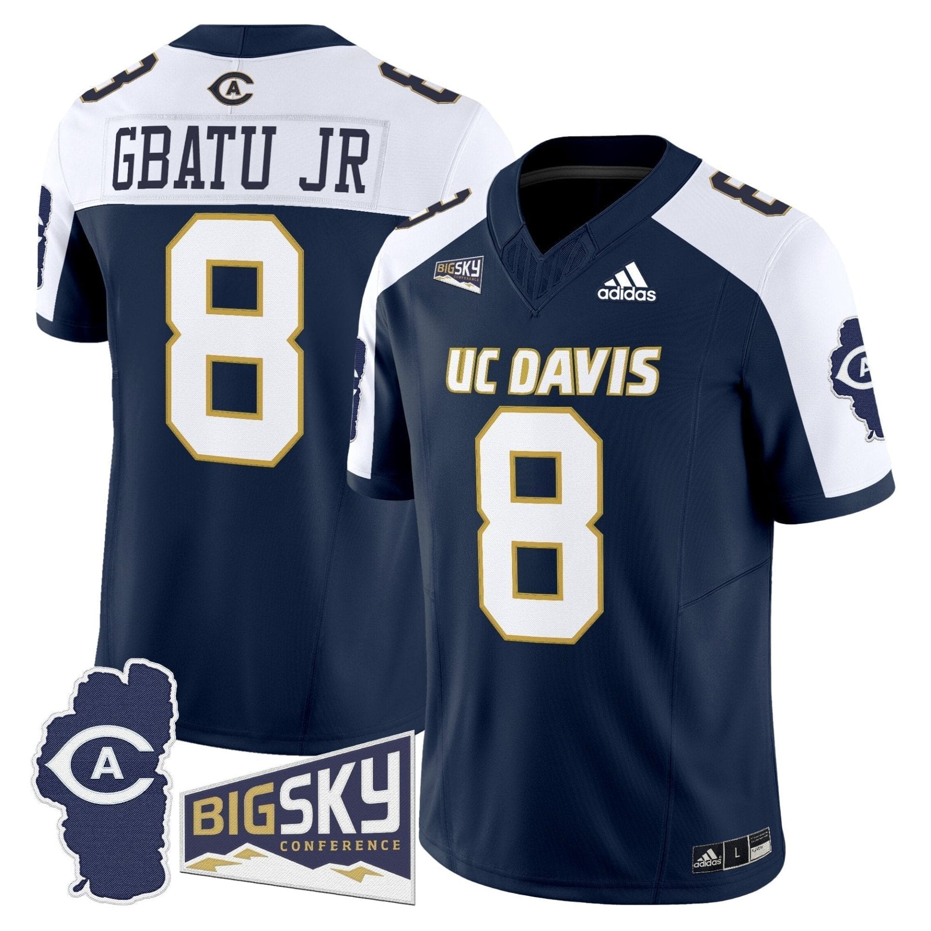 Men's UC Davis Aggies 2025 'Lake Tahoe Patch' Vapor Limited Jersey - All Stitched - Image 22