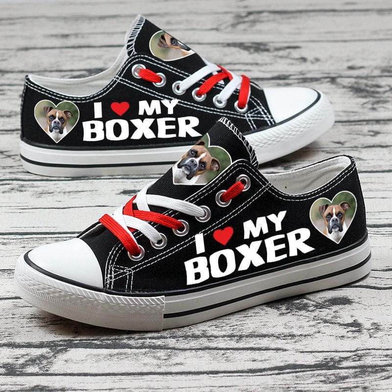 Boxer Dog Canvas Sneakers Shoes For Men Women Fans - Image 4