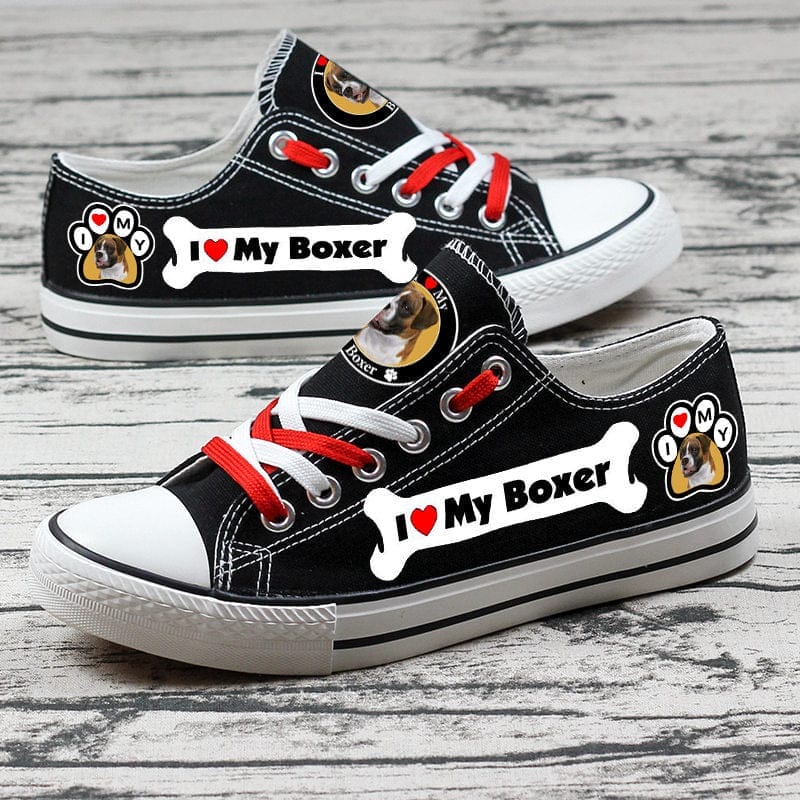 Boxer Dog Canvas Sneakers Shoes For Men Women Fans - Image 3
