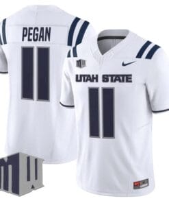 Braden Pegan Jersey #11 Utah State Aggies 2025 Vapor Limited Stitched White
