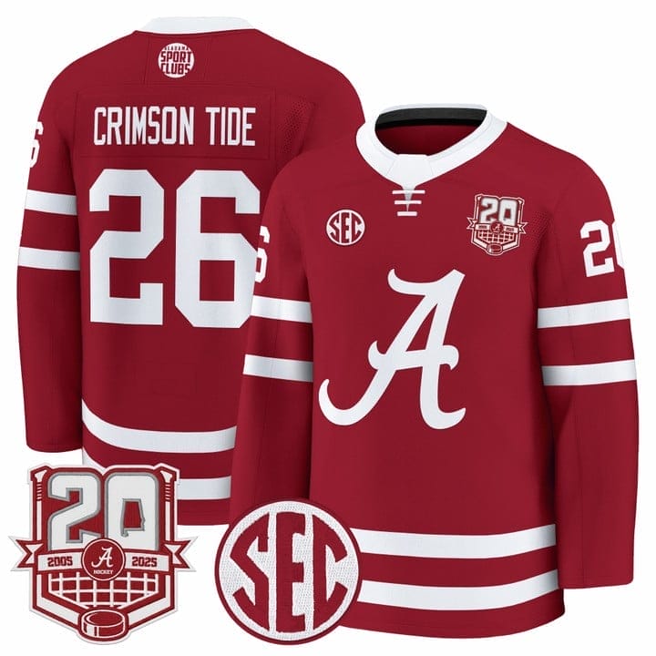 Crimson Tide Jersey #26  Alabama Crimson Tide 2025-26 Premium 20th Anniversary Patch Stitched - Image 2