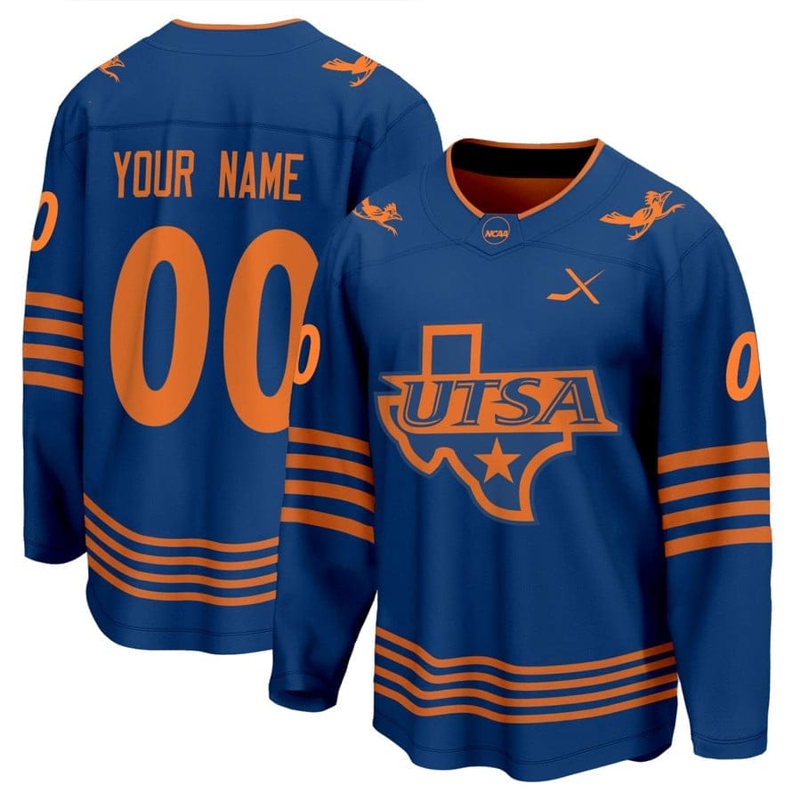 Custom UTSA Hockey Jersey Name and Number All Stitched Navy